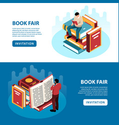 Isometric Book Fair Banners