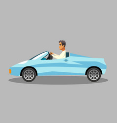 Successful Man In Convertible Sports Car Clipart