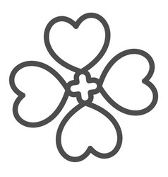 Clover With Four Leaves Good Luck Line Icon