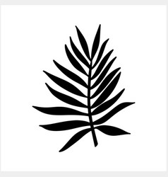 Doodle Palm Leaf Icon Isolated Stencil