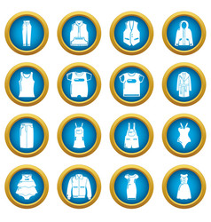 Fashion clothes wear icons set cartoon style Vector Image