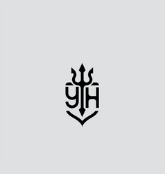 Yh Trident Ocean Retro Initial Logo Concept