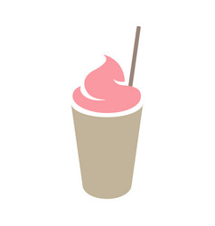 Brown And Pink Milkshake With A Straw Icon