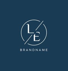 Initial Letter Le Logo Monogram With Circle Line