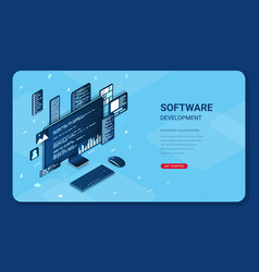 Isometric Web Banner Software Development Program