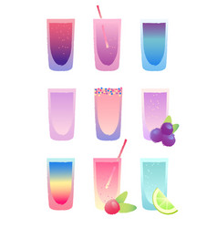 Violet Bright Set Alcoholic Drinks Shot Glass