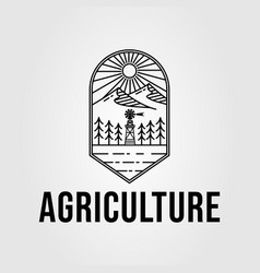 Agriculture Windmill Or Propeller On Farm Logo