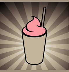 Brown And Pink Milkshake With A Straw Icon On A