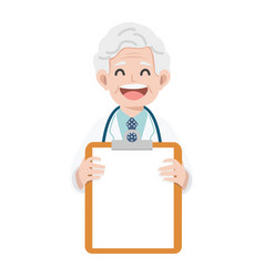 Male Doctor Holding A Clipboard Showing Blank