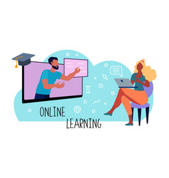 Professor Teaching Student Online Learning