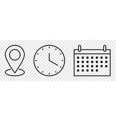 Date Time Location Icon Isolated