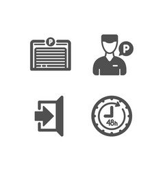 Exit Valet Servant And Parking Garage Icons 48