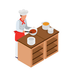 Isometric Soup Pouring Composition