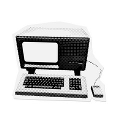 80s Vintage Personal Computer Halftone