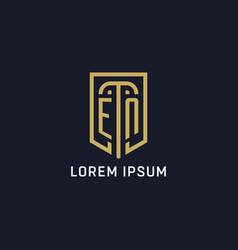 Initial En Shield Logo Luxury Style Creative