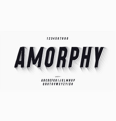 Trendy Typography Font 3d Style Black Color