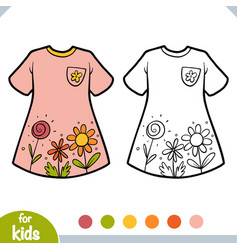 Coloring Book Dress With A Flowers