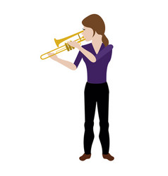 Female Avatar Playing A Trombone