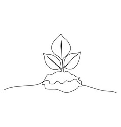 Sprout One Line Drawing