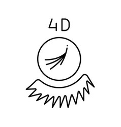 4d Eyelashes Line Icon