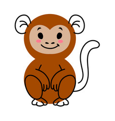 Cartoon Monkey Animal Character With Math Shape