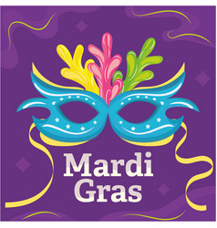 Colored Mardi Gras Poster Venetian Mask