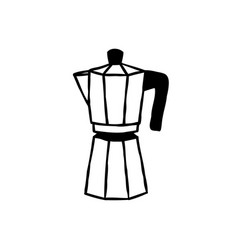 Moka Pot Doodle Icon Hand Drawn