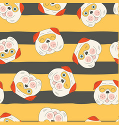 Seamless Pattern Of Halloween Cute Cartoon Pug