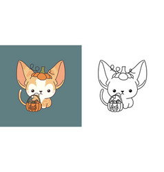 Cartoon Halloween Abyssinian Cat Clipart