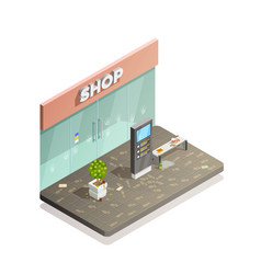 Dirty Storefront Isometric Composition