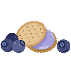 Sandwich Biscuit With Blueberry Cream