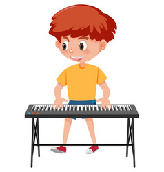 A Boy Playing Electronic Keyboard