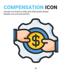 Compensation Icon With Outline Color Style