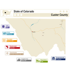 Detailed Infographic And Map Of Custer County