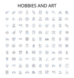 Hobbies And Art Outline Icons Collection Painting