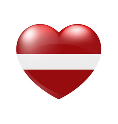 Latvia Flag Heart Icon Latvian Glossy Emblem