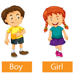 Opposite Adjective Words With Boy And Girl