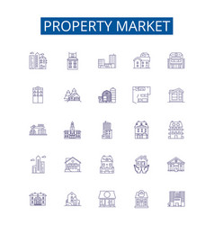 Property Market Line Icons Signs Set Design