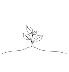 Sprout One Line Drawing