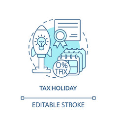 Tax Holiday Turquoise Concept Icon