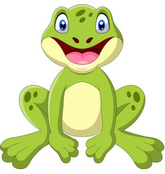 A Cute Cartoon Frog Sitting Royalty Free Vector Image