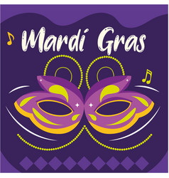 Colored Mardi Gras Poster Carnival Mask