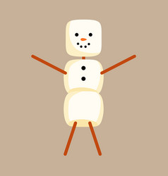 Marshmallow Cute Character Of Snowman Design