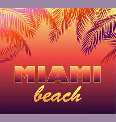 Neon Background With Miami Beach Lettering