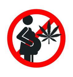 No Marijuana During Pregnancy Red Forbidden Sign