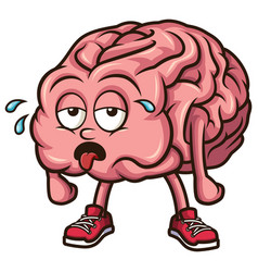 Tired Brain Character Cartoon Clip Art