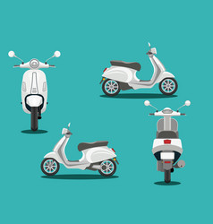 Vespa Scooter Motorbike Isometric Set