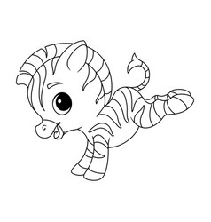 Cartoon Zebra Coloring Page