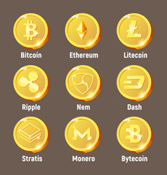 Cripto Currency Golden Logo Coins