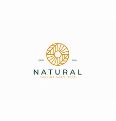 Natural Abstract Geometric Logo Sun Leaf Organic